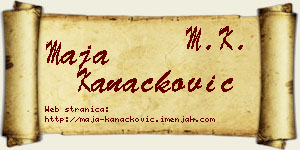 Maja Kanačković vizit kartica